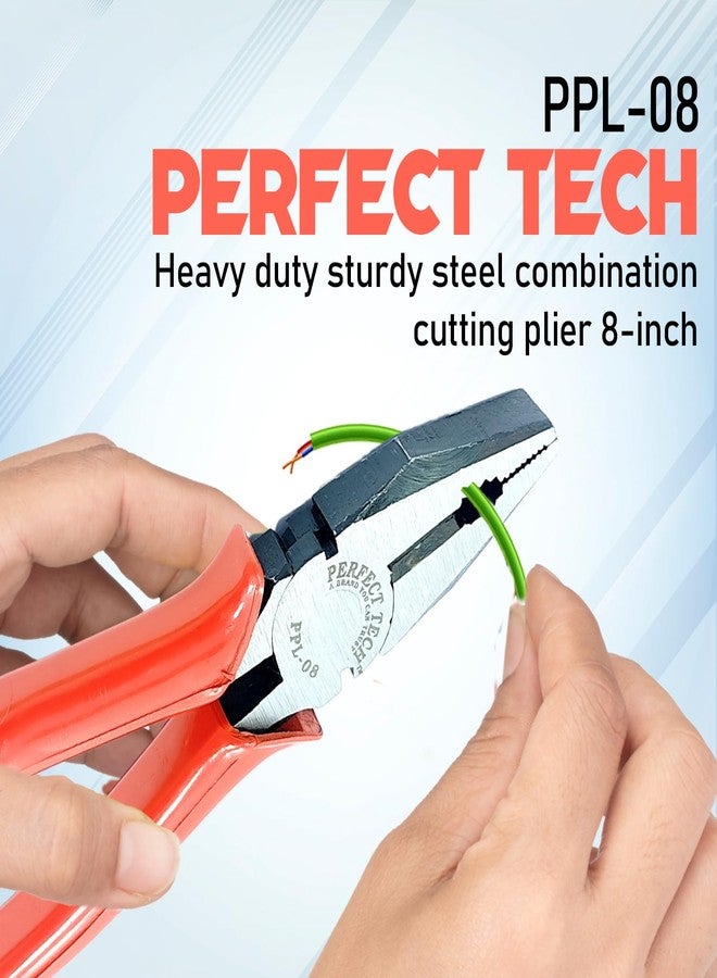 PERFECT TECH كماشة قطع متعددة الاستخدامات من بيرفكت تك | كماشة متعددة الاستخدامات 8 بوصة | أدوات يدوية صناعية وأدوات سباكة | طقم أدوات كماشة | كماشة أصلية | 205 مم / 8 بوصة | كماشة عمال الكهرباء | مقاومة للصدأ، قبضة محكمة - Image 2